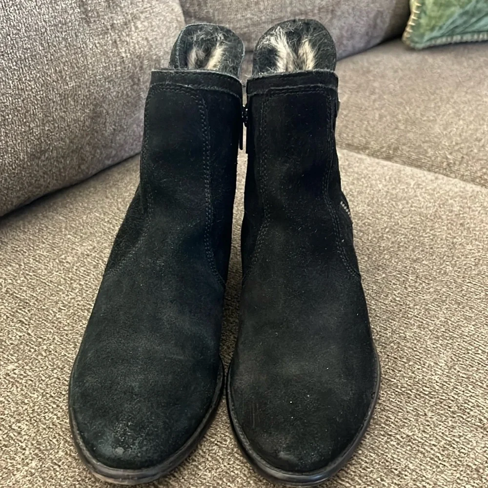 Anthropologie Lied‎ Do faux Fur Suede Ankle Boots  size 9